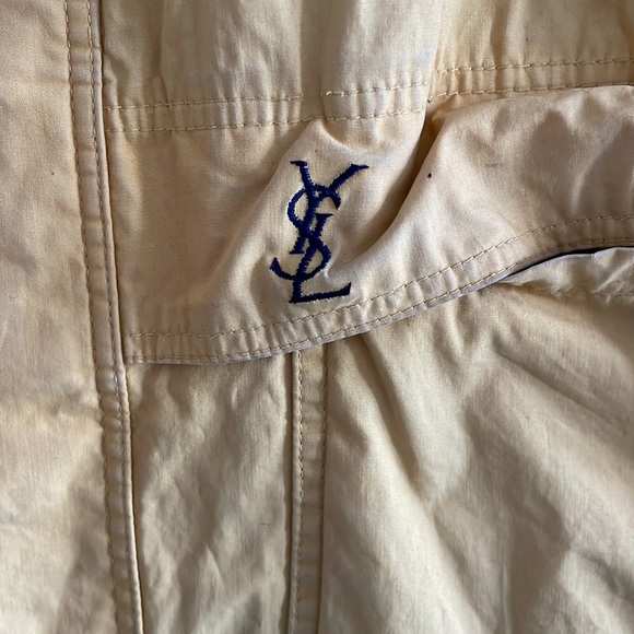 Vintage Ysl 90s windbreaker hidden hood yellow and blue George Constanza - Picture 3 of 8